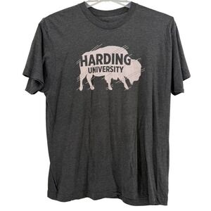 Harding University Bison T Shirt Adult X Large Charcoal Gray Short Sleeve Tee